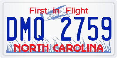 NC license plate DMQ2759
