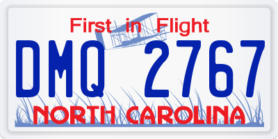 NC license plate DMQ2767
