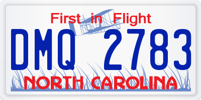 NC license plate DMQ2783