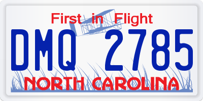 NC license plate DMQ2785
