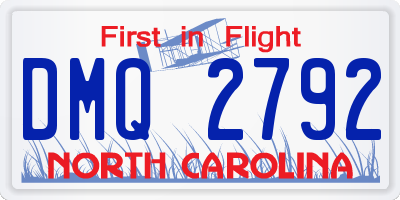 NC license plate DMQ2792