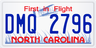 NC license plate DMQ2796