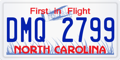 NC license plate DMQ2799
