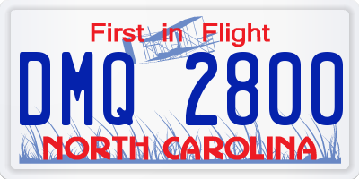 NC license plate DMQ2800