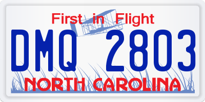 NC license plate DMQ2803