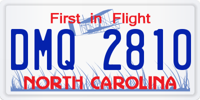 NC license plate DMQ2810