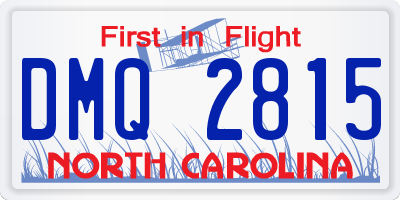 NC license plate DMQ2815