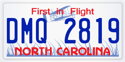 NC license plate DMQ2819