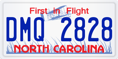 NC license plate DMQ2828