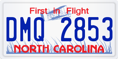 NC license plate DMQ2853