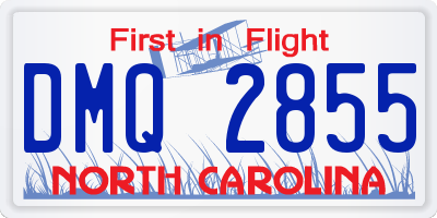 NC license plate DMQ2855