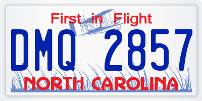 NC license plate DMQ2857