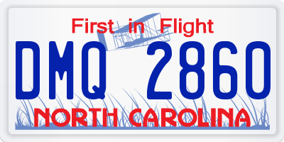 NC license plate DMQ2860