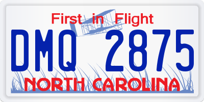 NC license plate DMQ2875