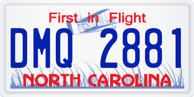NC license plate DMQ2881