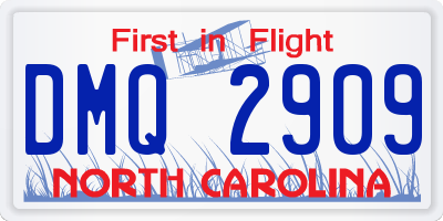 NC license plate DMQ2909