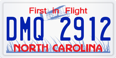 NC license plate DMQ2912