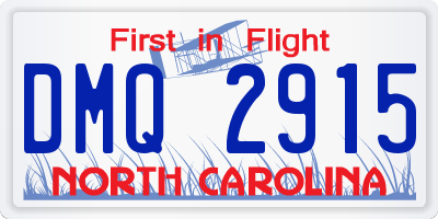 NC license plate DMQ2915
