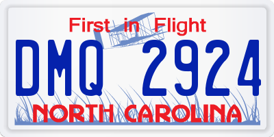 NC license plate DMQ2924