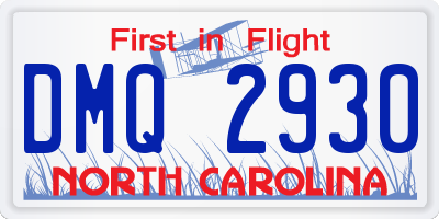NC license plate DMQ2930