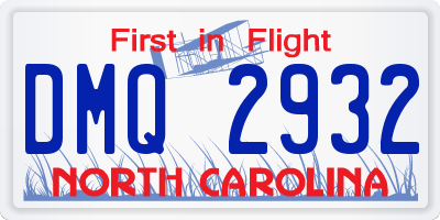 NC license plate DMQ2932