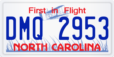NC license plate DMQ2953