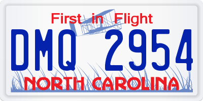 NC license plate DMQ2954