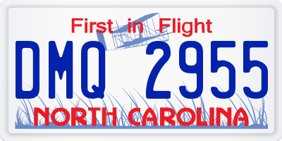 NC license plate DMQ2955