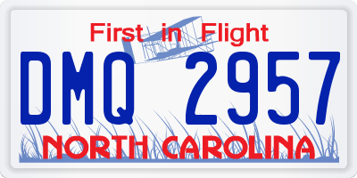NC license plate DMQ2957