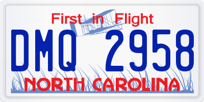 NC license plate DMQ2958