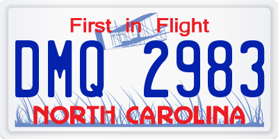 NC license plate DMQ2983