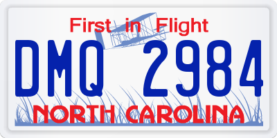 NC license plate DMQ2984