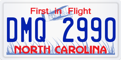 NC license plate DMQ2990