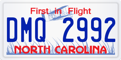 NC license plate DMQ2992