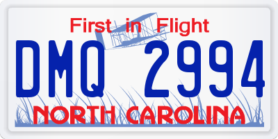 NC license plate DMQ2994