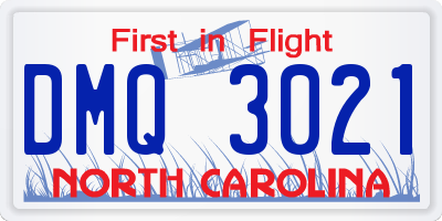 NC license plate DMQ3021