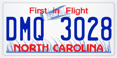 NC license plate DMQ3028