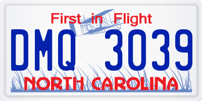 NC license plate DMQ3039