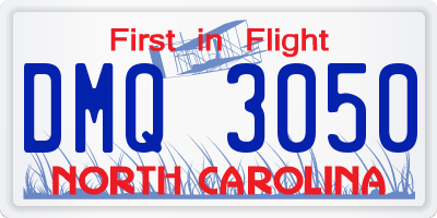 NC license plate DMQ3050