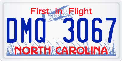 NC license plate DMQ3067