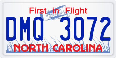 NC license plate DMQ3072