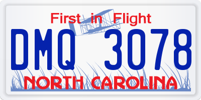 NC license plate DMQ3078