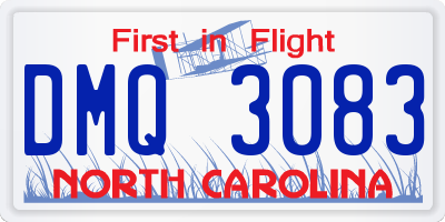 NC license plate DMQ3083