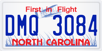 NC license plate DMQ3084
