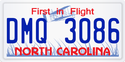 NC license plate DMQ3086