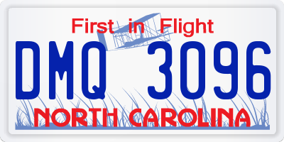 NC license plate DMQ3096