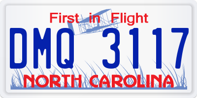 NC license plate DMQ3117