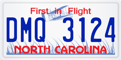 NC license plate DMQ3124