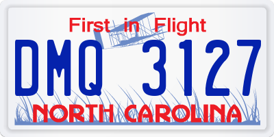 NC license plate DMQ3127