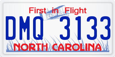 NC license plate DMQ3133